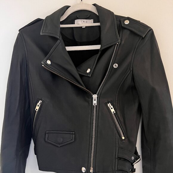 IRO ASHVILLE LEATHER BIKER JACKET - Picture 1 of 8